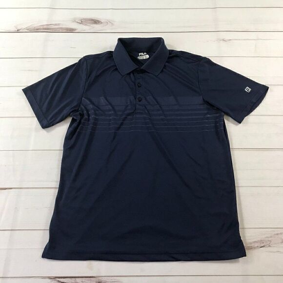 FILA Dry Fit Navy Blue Golf Polo Shirt Medium - Picture 1 of 7